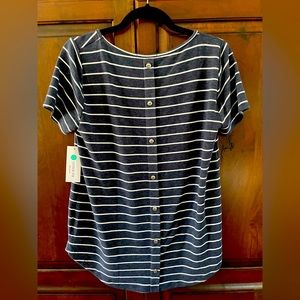 Women’s top Navy blue with white horizontal stripes